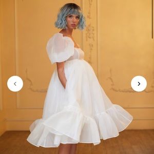 SELKIE French Puff Dress in Ivory 1X